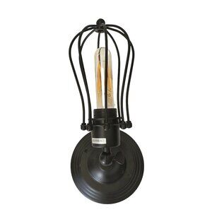Cage Wall Sconce Pair Black Wire Industrial Wall Mount Lights Adjustable Joint
